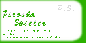 piroska spieler business card